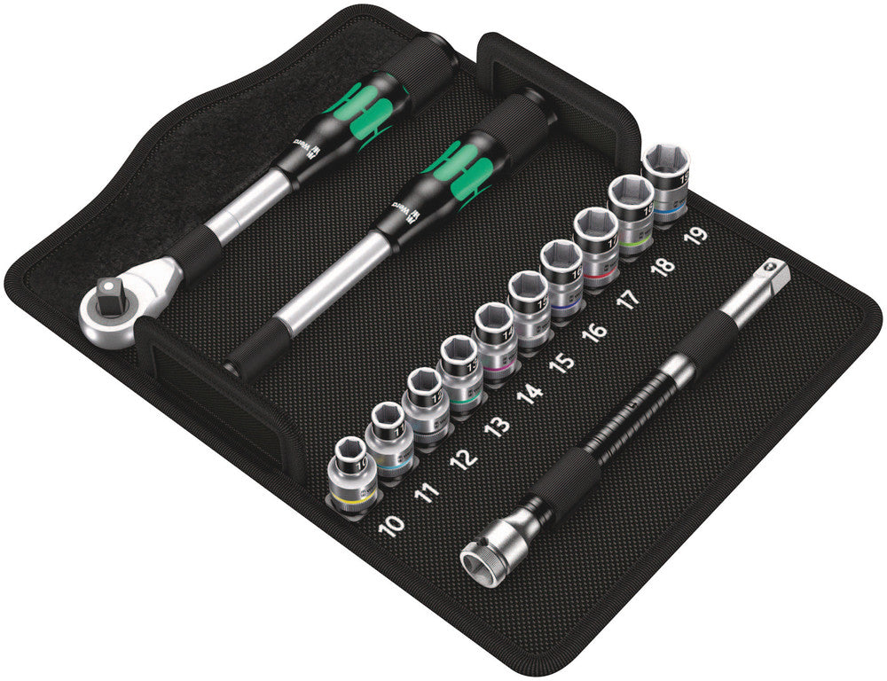 Wera 004090 13pc 8006 SC Zyklop Hybrid Socket Set, 1/2"