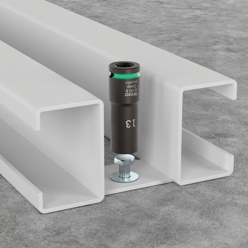 Wera 005590 10pc 9660 Magnetic Socket Rail B Impaktor Deep Impact Socket Set, 3/8"