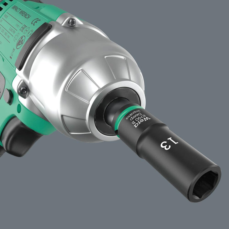 Wera 005590 10pc 9660 Magnetic Socket Rail B Impaktor Deep Impact Socket Set, 3/8"
