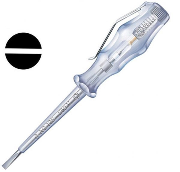 Wera Kraftform 005655 247 150–250V Single-Pole Slotted Voltage Tester Screwdriver