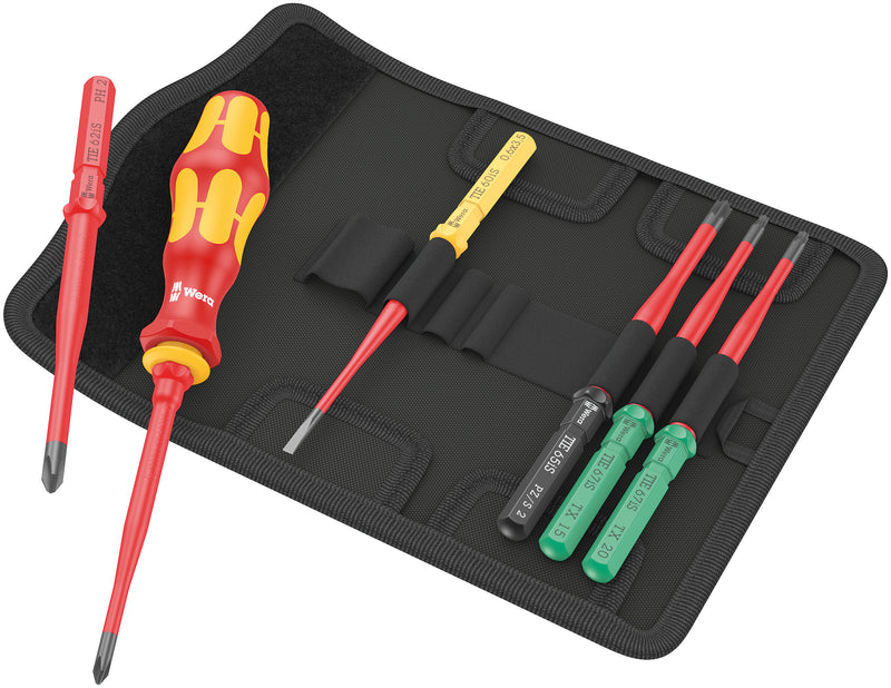 Wera 006603 7pc Kraftform Kompakt VDE 7 extra slim 1 Tool Finder
