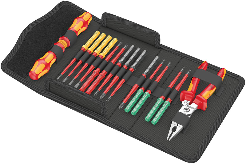 Wera 006612 17pce Kraftform Kompakt VDE 17 extra slim 1 Tool Finder With Knipex