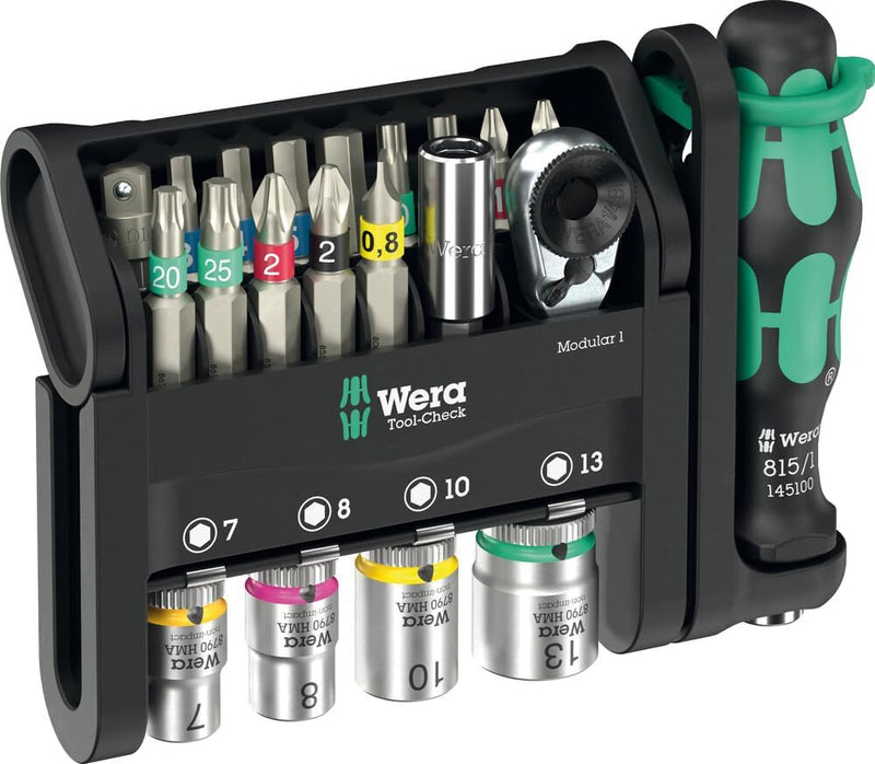 Wera 049000 Tool-Check Modular 1, 21 Piece Socket & Bit Set