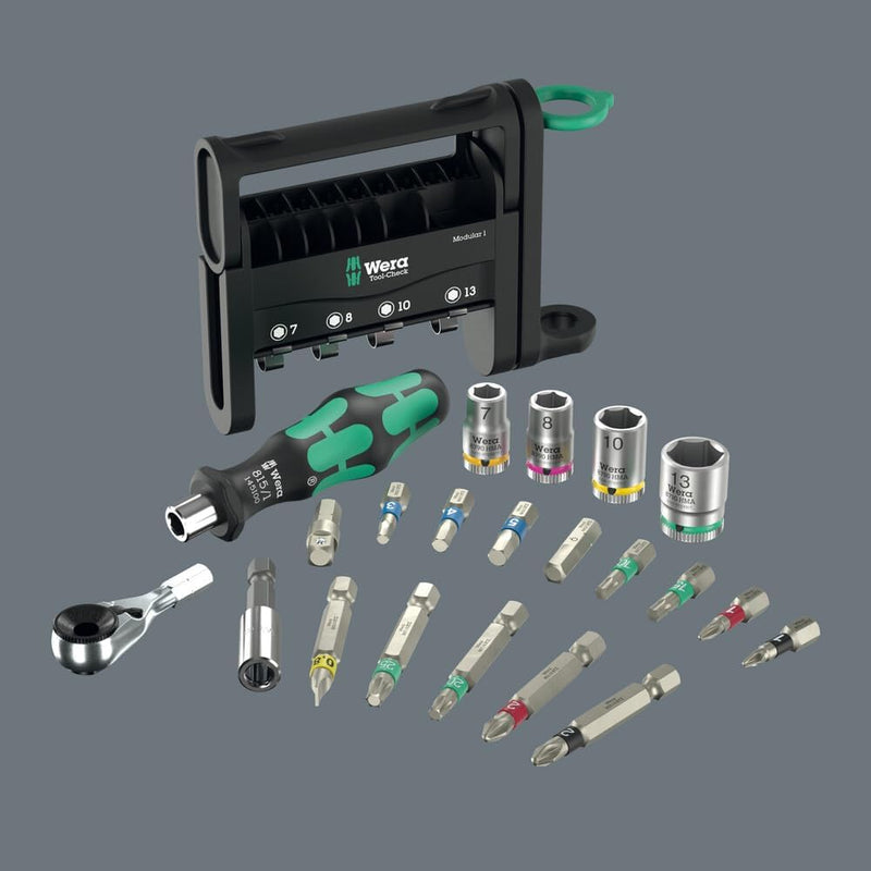 Wera 049000 Tool-Check Modular 1, 21 Piece Socket & Bit Set