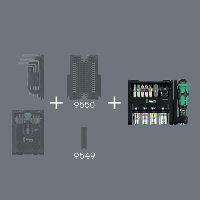 Wera 049000 Tool-Check Modular 1, 21 Piece Socket & Bit Set