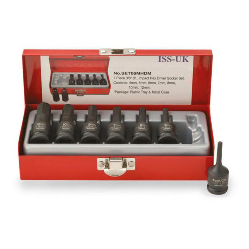 Impact Socket Supplies (ISS UK) SET08MHDA 1/2"Dr 9pce 3/16-5/8"AF Hex Bit Impact Socket Set