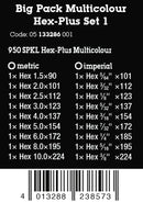 WERA 133286 Big Pack Multicolour Hex-Plus Set 1 Metric & Imperial Hex Key Set