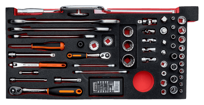 Bahco 1483KHD3RB-FF1 129pce Foam Inlay Aviation Tool Kit with Metal Toolbox