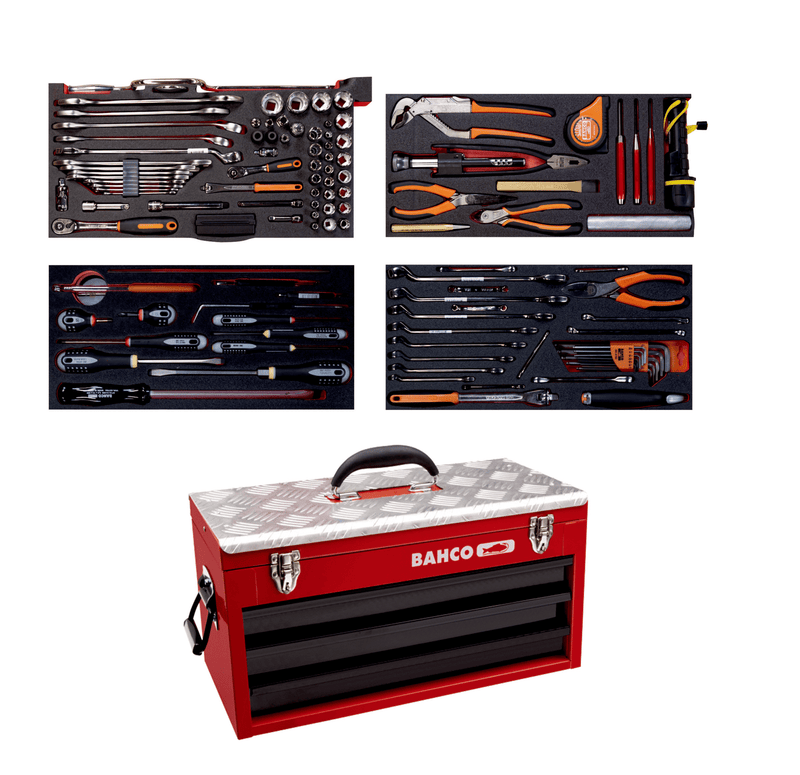 Bahco 1483KHD3RB-FF5 137pce Foam Inlay Aviation Tool Kit with Metal Toolbox