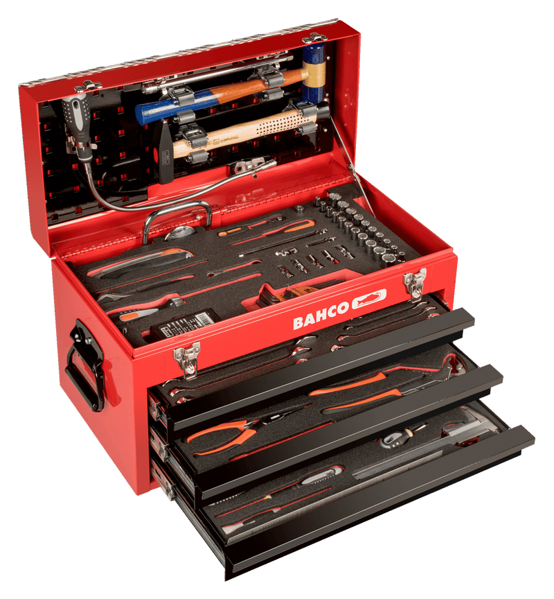 Bahco 1483KHD3RB-FF7 124pce Foam Inlay Aviation Tool Kit with Metal Toolbox