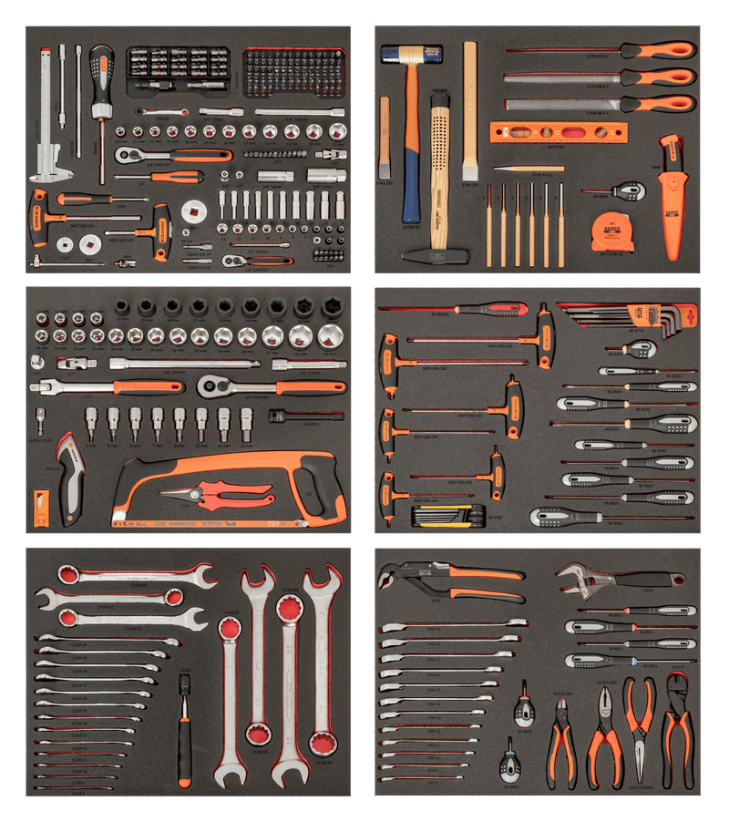 Bahco FF1ASET-LARGE 346pce General Purpose 6 Foam Tool Kit
