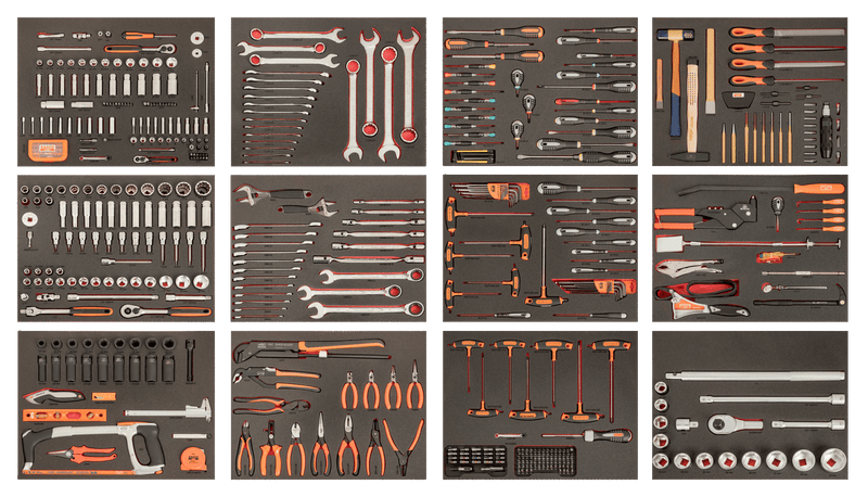 Bahco FF1ASET-XLARGE 560pce Foam Inlay General Purpose Tool Kit Tool