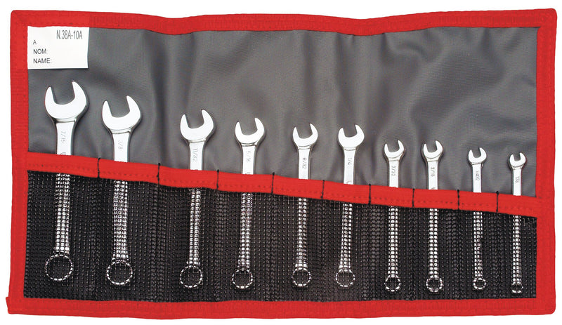 Facom 39.JU10T 10pce AF 1/8-7/16" Short Combination Spanner Wrench Set