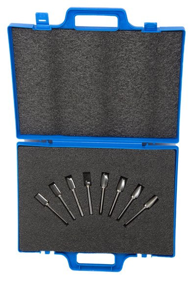 Presto 8 Piece Rotary Carbide Burr Set 6mm Shank Single Cut