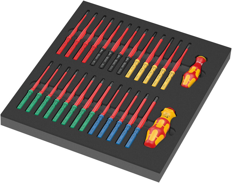 Wera 150151 28pc 9751 Foam insert Kraftform Kompakt VDE Interchangeable Screwdriver Set 1