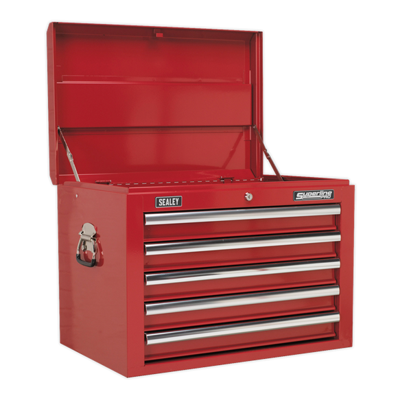 Sealey AP26059T 5 Drawer Topchest with Ball-Bearing Slides - Red