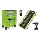 Sealey AP556CSHVKIT 4pce Rollcab & Utility Seat Kit with Creeper