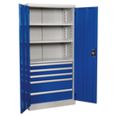 Sealey APICCOMBO5 1800mm 5 Drawer 3 Shelf Industrial Cabinet