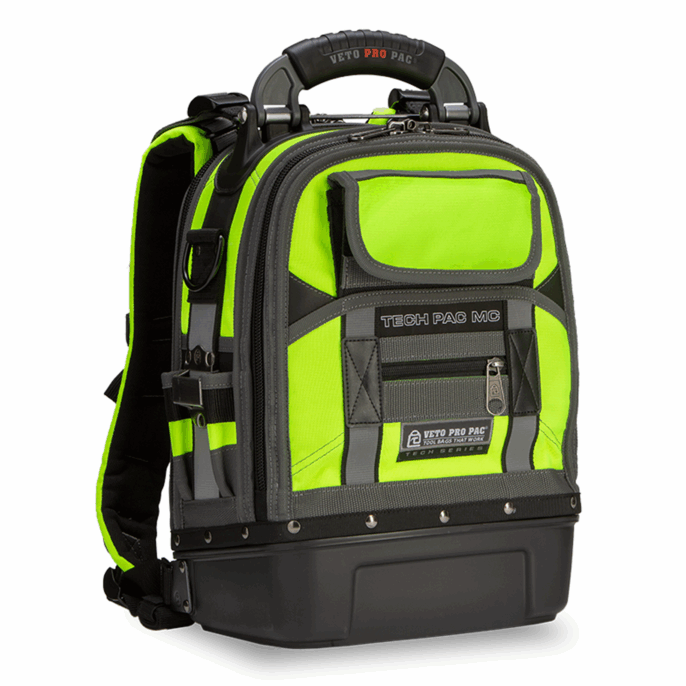 AX3615 Veto Pro Pac TECH PAC MC Hi-Viz Yellow Tool Bag Backpack / Rucksack