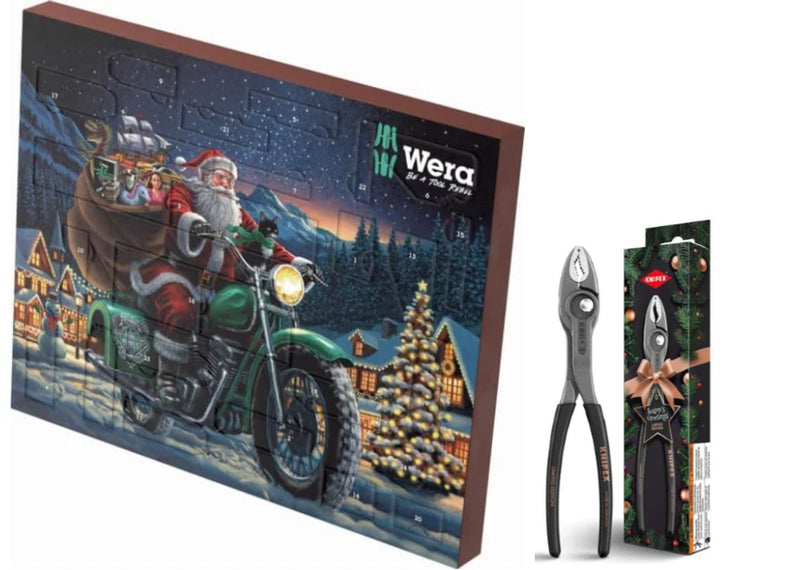 Wera 136610 2025 Christmas Advent Calendar & Knipex Christmas TwinGrip Bundle 82 01 200 S02