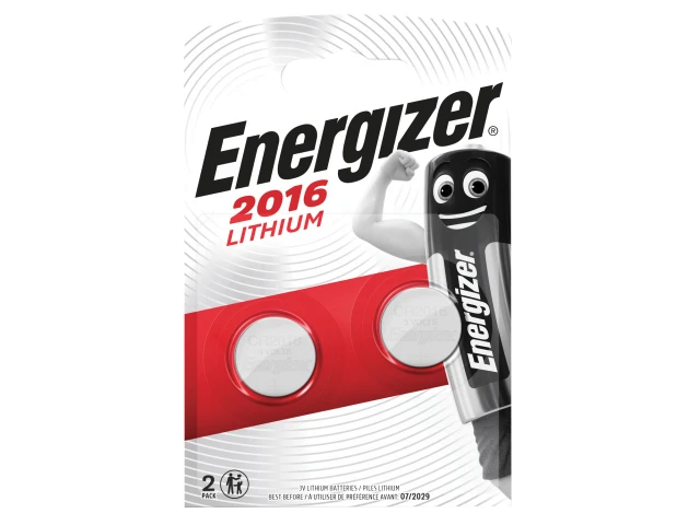 Energizer CR2016 Coin Lithium Battery (Pack 2)