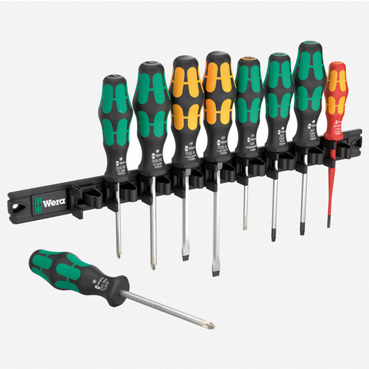 Wera 051012 9pce 9650 Magnetic Rail Kraftform Screwdriver Set