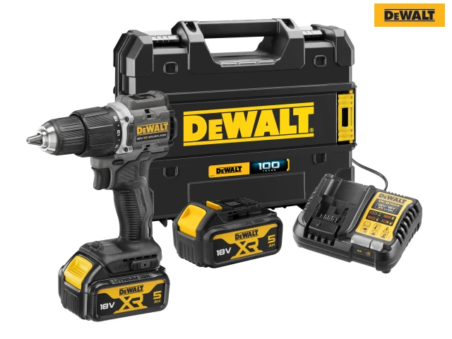 Dewalt DCD100P2T Black 18v 100 Year XR Brushless Compact Combi Hammer Drill