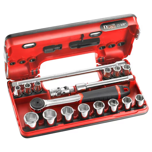 Facom J.161DBOX1 3/8"Dr 18pce Metric 8-22mm Hexagon (6-Point) Socket Set
