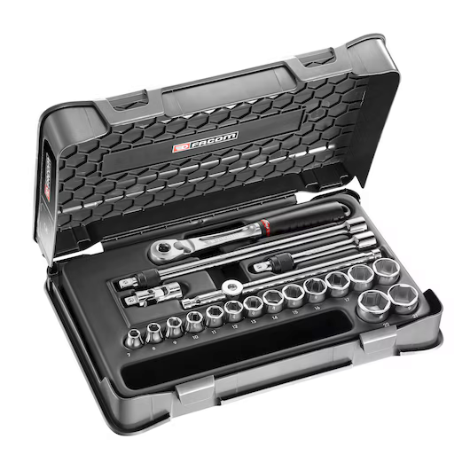 Facom JL.171-3P6 3/8"Dr 20pce Metric 7-22mm Hexagon (6-Point) Socket Set