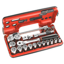 Facom SL.DBOX500 1/2"Dr 21pce Metric 8-32mm Hexagon (6-Point) Socket Set
