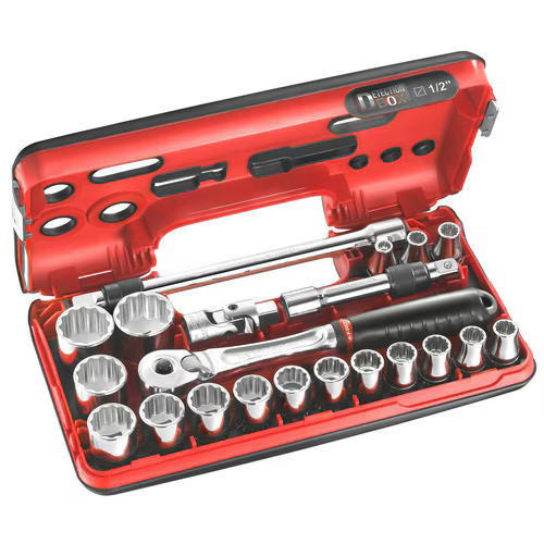 Facom SL.DBOX501 1/2"Dr 21pce Metric 8-32mm Bi-Hexagon (12-Point) Socket Set