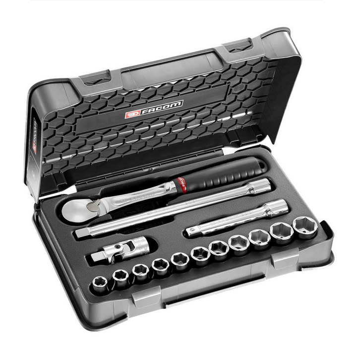 Facom SL.161-1P6U 1/2"Dr 15pce Imperial(AF) 3/8"-7/8"AF Hexagon (6-Point) Socket Set