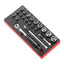 Facom MODM.SL1SLS 14pce 1/2"Dr SLS Tethered Metric Socket Set