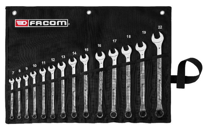 Facom 441.JV14GRPPB 14pce Metric 7-22mm LONG Combination Spanner Wrench Set