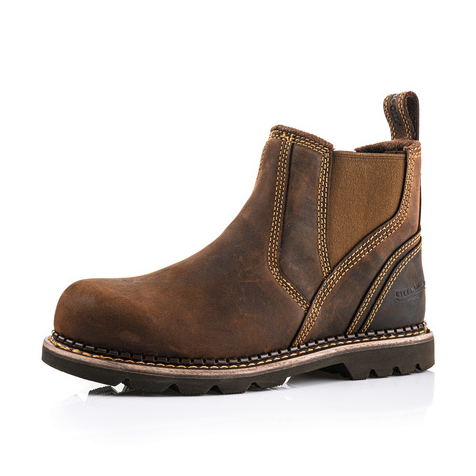 Buckbootz B1555 Waxed Brown Crazy Horse Buckflex Safety Dealer Boot