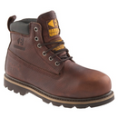 Buckbootz B750 Dark Brown Weathergrain Leather Safety Boot
