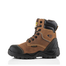 Buckbootz BSH008 Dark Brown Crazy Horse Leather Buckshot High Leg Lace/Zip Safety Boot