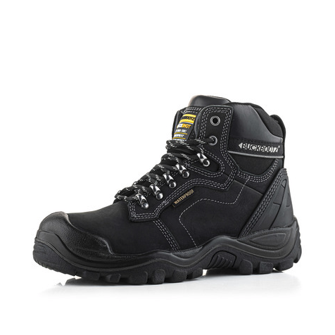 Buckbootz BSH009BK Black Crazy Horse Buckshot Lace Safety Boot