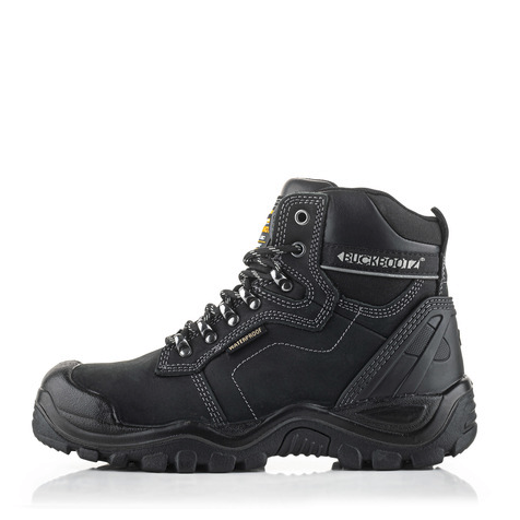 Buckbootz BSH009BK Black Crazy Horse Buckshot Lace Safety Boot