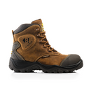Buckbootz BSH012BR Dark Brown Crazy Horse Leather Buckshot Lace Safety Boot With Ankle Protection