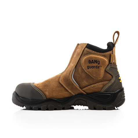 Buckbootz BSH014BR Brown Crazy Horse Leather Buckshot Dealer Safety Boot With Ankle Protection