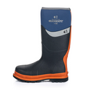 Buckbootz BBZ6000BL Blue/Orange Neoprene/Rubber Heat and Cold Insulated Safety Wellington Boot