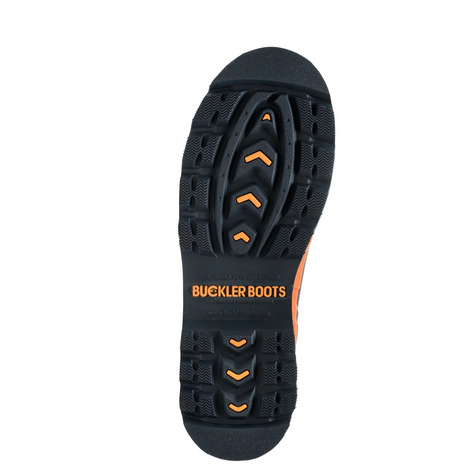 Buckbootz BBZ6000BL Blue/Orange Neoprene/Rubber Heat and Cold Insulated Safety Wellington Boot
