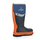 Buckbootz BBZ6000BL Blue/Orange Neoprene/Rubber Heat and Cold Insulated Safety Wellington Boot