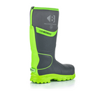 Buckbootz BBZ8000GYGR  Grey / Hi-Viz Green Non-Metallic Safety Wellington Boots With Ankle Protection