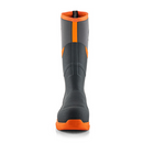 Buckbootz BBZ9000GYOR Grey / Hi-Viz Orange Safety Wellington Boots With Metatarsal Protection