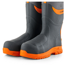 Buckbootz BBZ9000GYOR Grey / Hi-Viz Orange Safety Wellington Boots With Metatarsal Protection