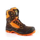 Buckbootz BVIZ1BROR Brown / Hi-Viz Orange 360 High Visibility Lace/Zip Safety Boot
