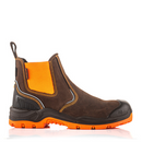 Buckbootz BVIZ3BROR Brown / Hi-Viz Orange High Visibility Safety Dealer Boot