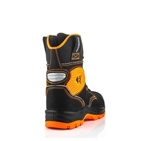 Buckbootz BVIZ6BKOR Black / Hi-Vis Orange Buckzviz High Leg Lace Safety Boot